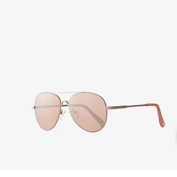 Express Accessories - Mirrored Gold Metal Frame Aviator Sunglasses